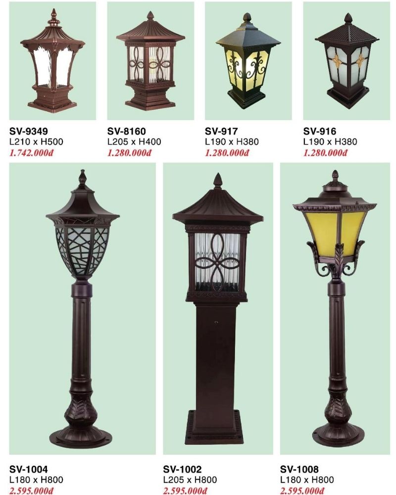 Mẫu Đèn Trang Trí Sân Vườn Ngoài Trời - Đèn Trụ Thấp Cổ Điển