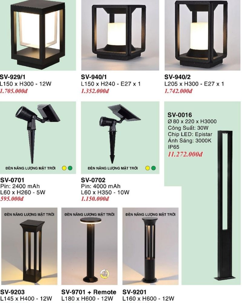 Mẫu Đèn Trang Trí Sân Vườn Ngoài Trời Hiện Đại 2026