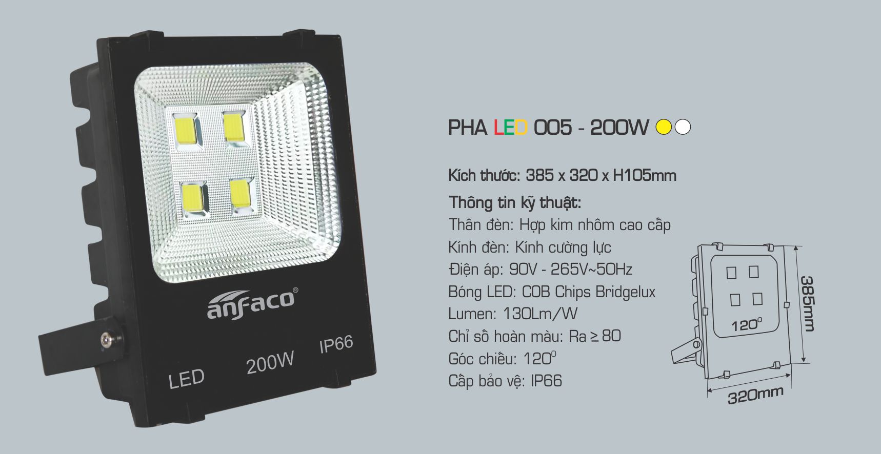 ĐÈN PHA NGOÀI TRỜI LED 005 - 200W