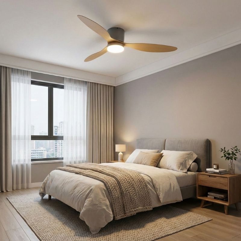 Quạt Trần 3 C&aacute;nh C&oacute; Đ&egrave;n Trang Tr&iacute; Ph&ograve;ng Ngủ Trần Thấp DQ6151