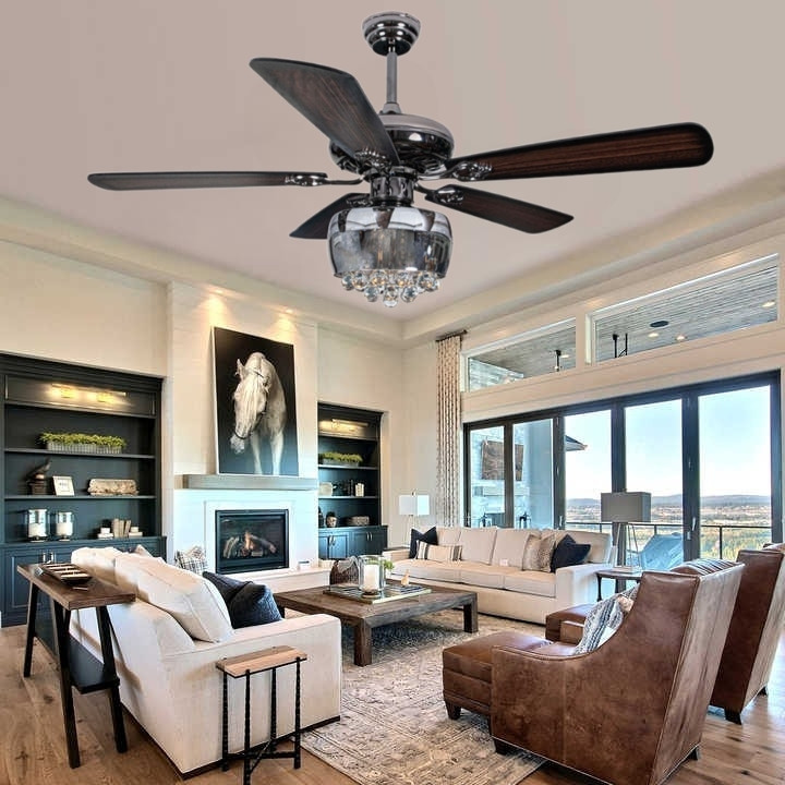 Quạt Trần 5 Cánh Gỗ Có Đèn Trang Trí Cổ Điển QVIFA110