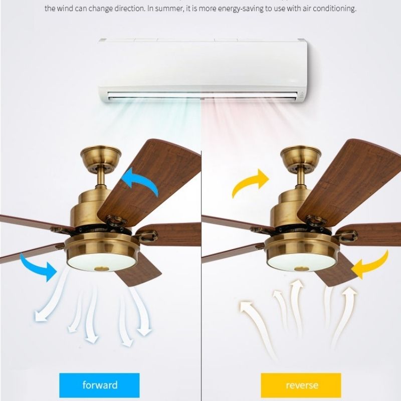 Quạt trần 5 c&aacute;nh gỗ c&oacute; đ&egrave;n trang tr&iacute; QT2099