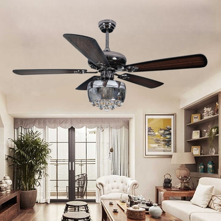 Quạt trần 5 cánh gỗ có đèn Qvifa110