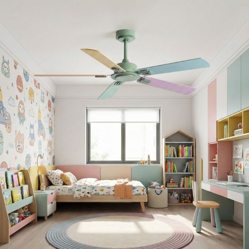 Quạt Trần 5 C&aacute;nh Gỗ Trang Tr&iacute; Ph&ograve;ng Trẻ Em UDQ6180