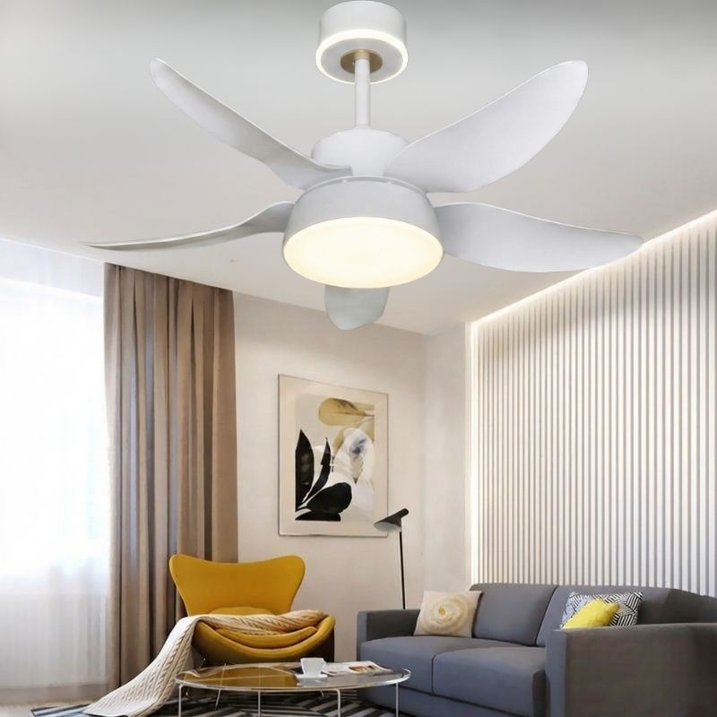 Quạt Trần 5 Cánh Nhựa ABS Có Đèn Trang Trí Phòng Khách DQ6166