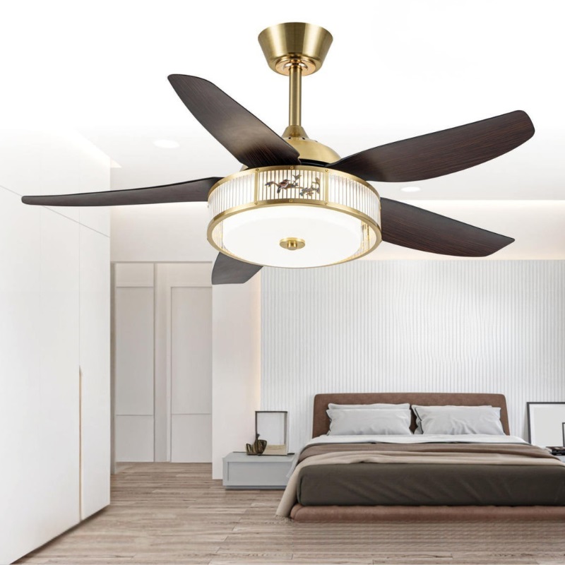 Quạt Trần 5 Cánh Nhựa Có Đèn Đồng DQ6174