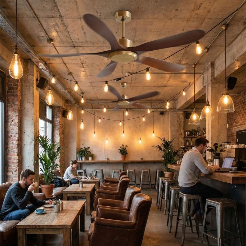 Quạt Trần 5 Cánh Nhựa Không Đèn Trang Trí Quán Cafe