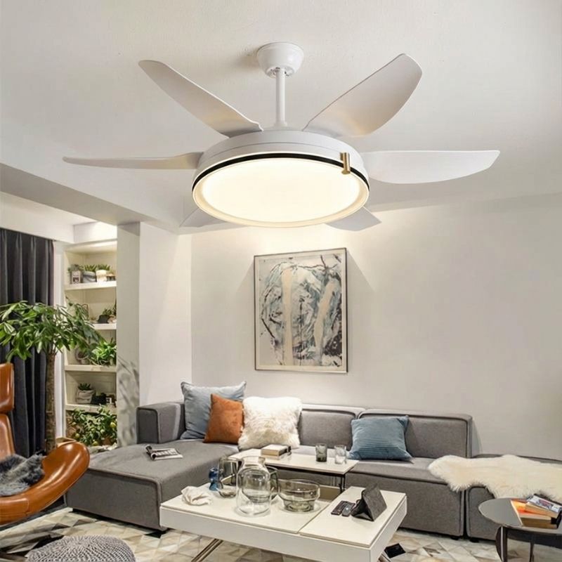 Quạt Trần 6 Cánh Nhựa ABS Có Đèn LED Hiện Đại DQ6163