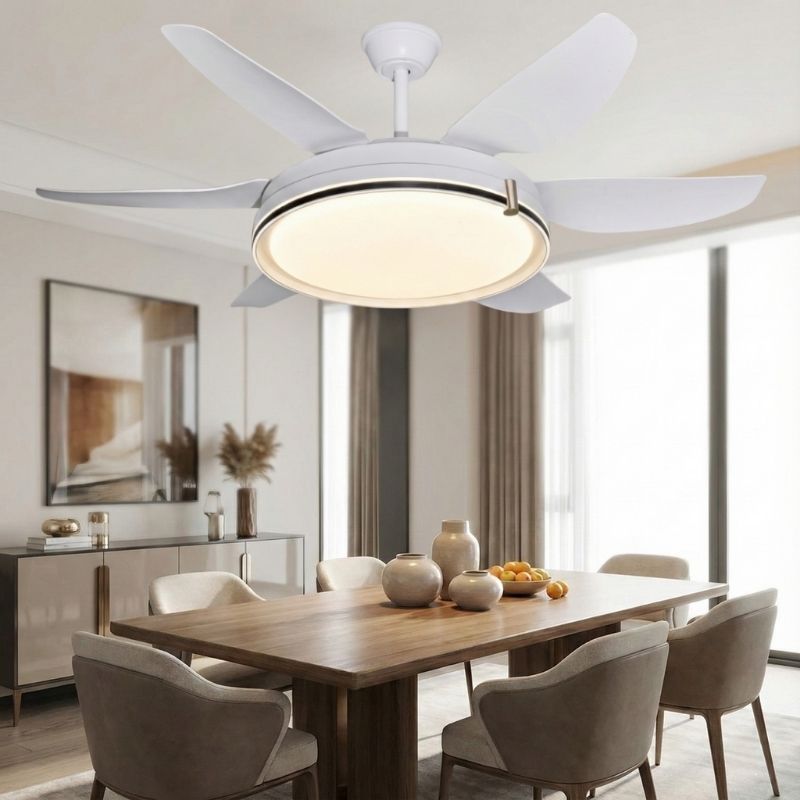Quạt Trần 6 Cánh Nhựa Trang Trí Phòng Ăn Hiện Đại DQ6167