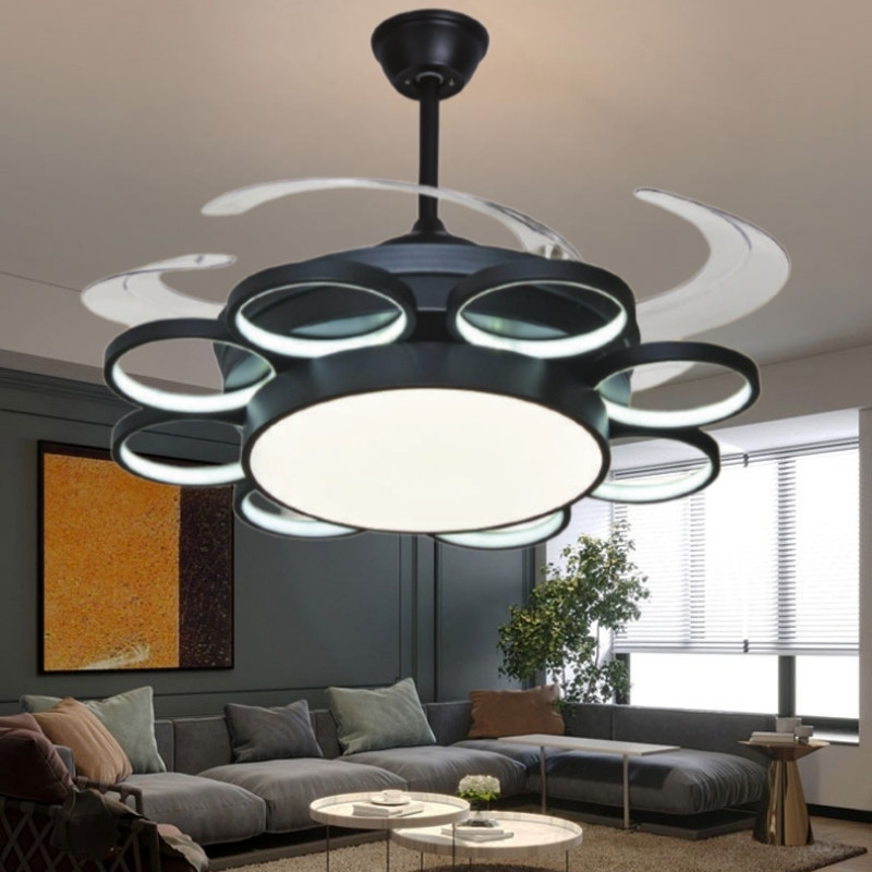 Đèn quạt trần cánh xếp DQ6155 cho phòng khách