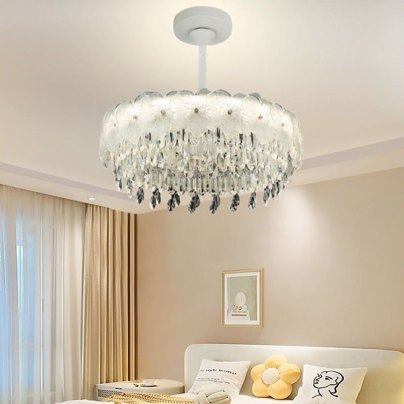 Quạt Trần C&aacute;nh Xếp Đ&egrave;n Pha L&ecirc; Trang Tr&iacute; Ph&ograve;ng Ngủ Đẹp QT1006