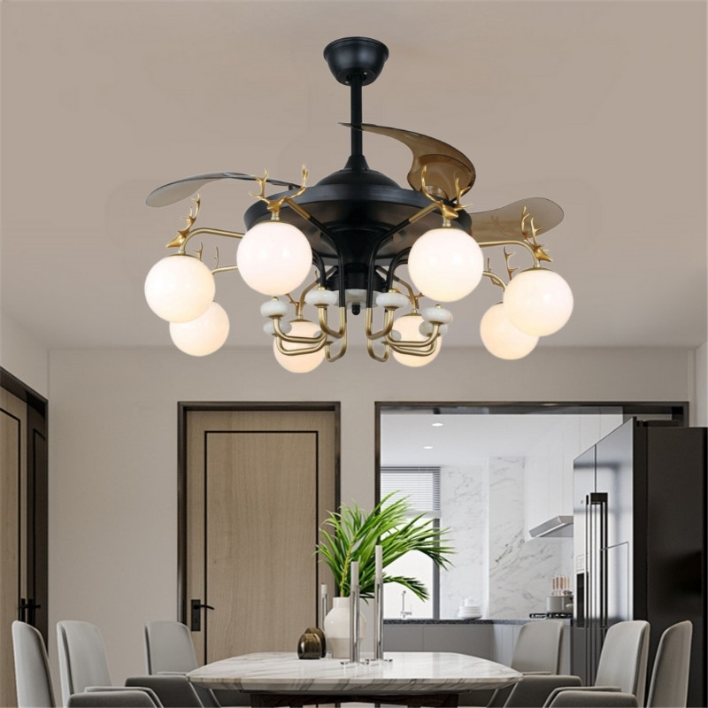 Quạt trần đèn trang trí phòng ăn cao cấp