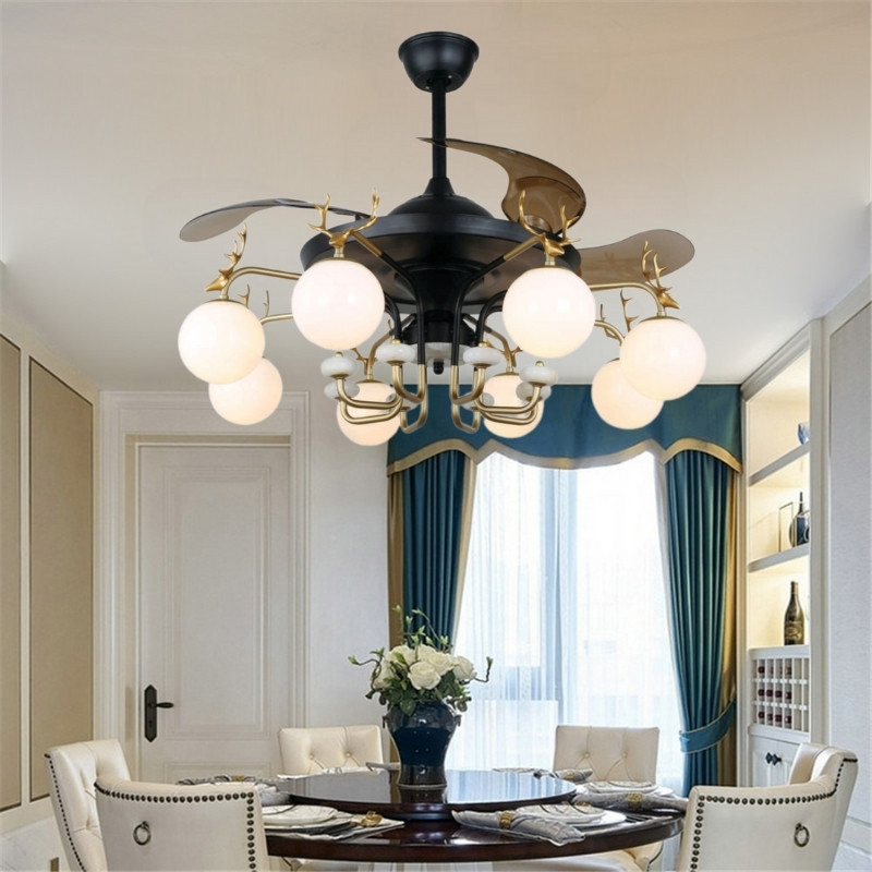 Quạt trần đèn trang trí phòng khách đẹp