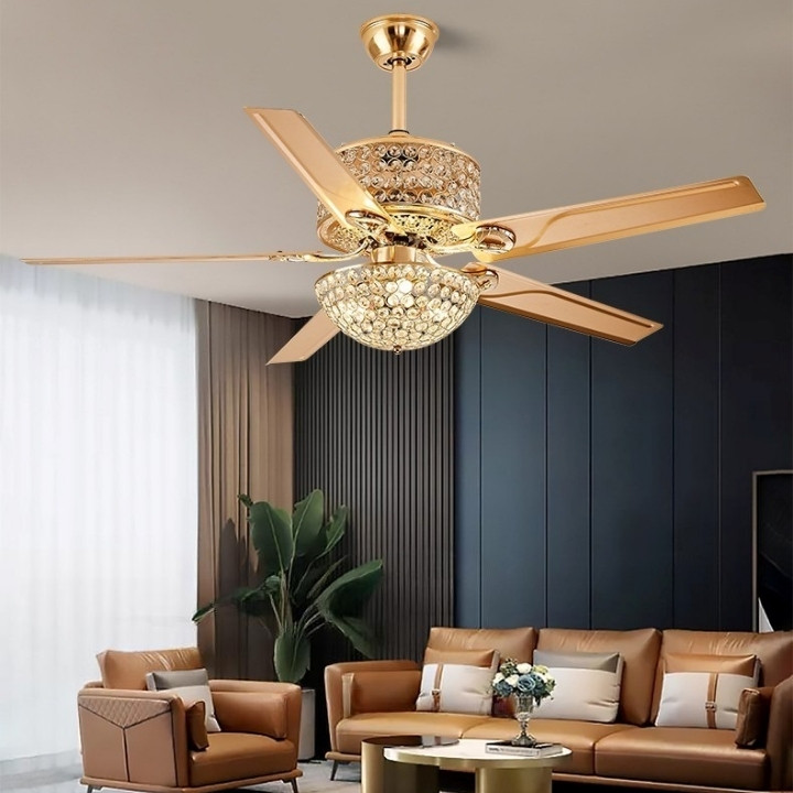 quạt trần đèn cổ điển trang trí phòng khách đẹp DQ6123