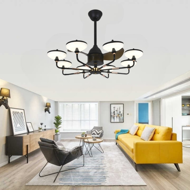 Quạt trần đèn led trang trí phòng khách QD5195