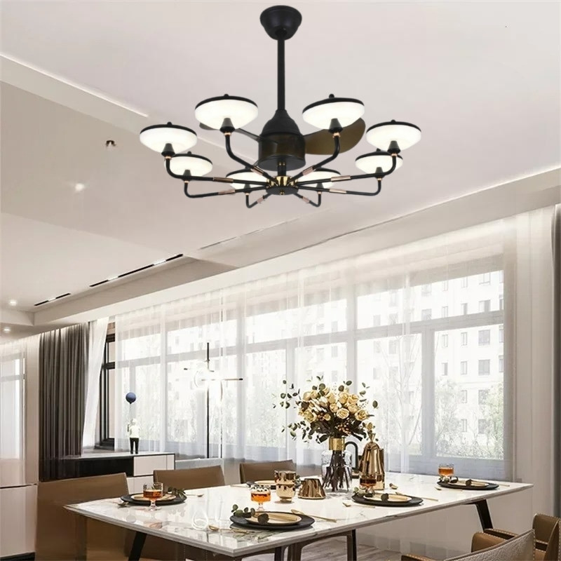 Quạt trần đèn led trang trí phòng ăn hiện đại QD5195