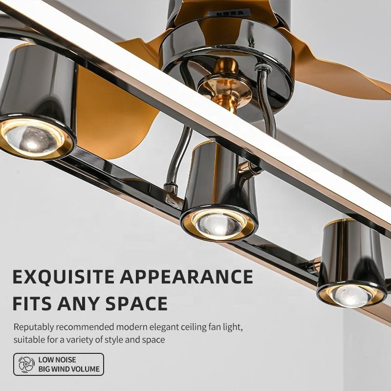 Quạt Trần Trang Tr&iacute; Ph&ograve;ng Ăn C&oacute; Đ&egrave;n LED QT1112