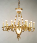 Đèn Chùm Thân Đồng Chao Đá Tân Cổ Điển KH-DCD8121T16 Ø800