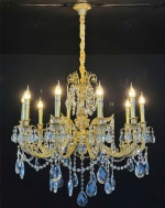 Đèn Chùm Nến Pha Lê Thân Đồng KH-DCD2301T10 Ø850