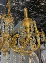 Đèn Chùm Đồng Pha Lê Nến Trang Trí Phòng Ăn KH-DCD2301T6 Ø530