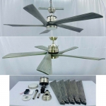 Quạt Trần Đèn Cánh Gỗ Phòng Khách Hiện Đại KH-QT60 Ø1530