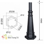 Trụ Đèn Trang Trí Sân Vườn Loại 4 Bóng EU-TRỤ 328 H3300