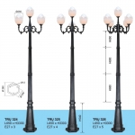 Đèn Trụ Cao 5 Bóng Trang Trí Sân Vườn EU-TRỤ 326 H3300