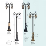 Trụ Đèn Trang Trí Sân Vườn Ngoài Trời H3000 EU-TRỤ 335