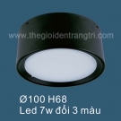 Đèn Gắn Nổi 3 Màu LED 7W SN6563D Ø100