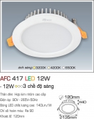 Đèn LED Âm Trần Thạch Cao 3 Màu 12W AFC 417 Ø120