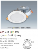 Đèn LED Âm Trần Thạch Cao 3 Màu 7W AFC 417 Ø75