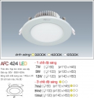 Đèn Led Âm Trần 1 Màu 9W AFC 424 Ø100