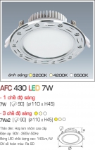 Đèn LED Âm Trần 1 Màu 7W AFC 430 Ø90