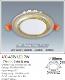 Đèn Led Âm Trần AFC 437V 7W Ø85