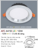 Đèn LED Âm Trần Thạch Cao 1 Màu 12W AFC 441B Ø115