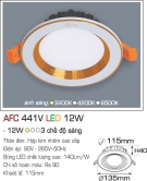 Đèn LED Âm Trần Thạch Cao 3 Màu 12W AFC 441V Ø115