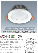 Đèn LED Âm Trần 15W AFC 448 Ø150