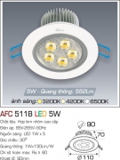 Đèn Downlight Led 5W AFC 511B Ø90