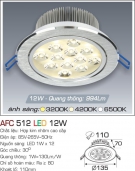 Đèn Mắt Ếch Led Góc Chiếu 30độ 12W AFC 512 Φ110