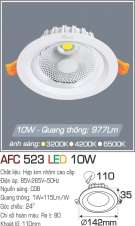 Đèn Led Âm Trần Chiếu Góc 24 độ 10W AFC 523 Ø110