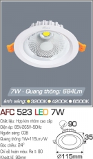 Đèn Led Âm Trần Chiếu Góc 24 độ 7W AFC 523 Ø90