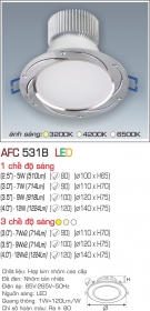 Đèn Downlight Led Đổi Màu 12W AFC 531B Ø120