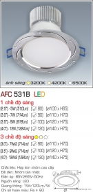 Đèn Downlight Led 5W AFC 531B Ø80 