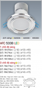 Đèn Downlight Led Đổi Màu 12W AFC 533B Ø120