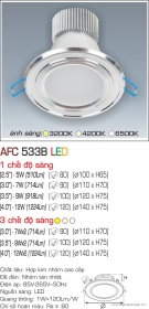 Đèn Downlight Led 5W AFC 533B Ø80 