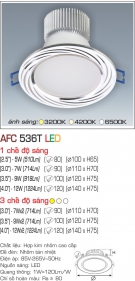 Đèn Downlight Led Đổi Màu 9W AFC 536T Ø100