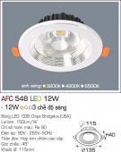 Đèn LED Âm Trần Góc Chiếu 45 độ 1 Màu 12W AFC 548 Φ115