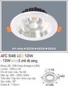 Đèn LED Âm Trần Góc Chiếu 45 độ 3 Màu 12W AFC 548 Φ115