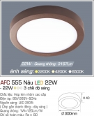 Đèn Áp Trần LED 22W AFC 555N Ø300