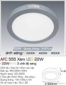 Đèn Led Gắn Nổi 3 Chế Độ Ánh Sáng 22W AFC 555X Φ300